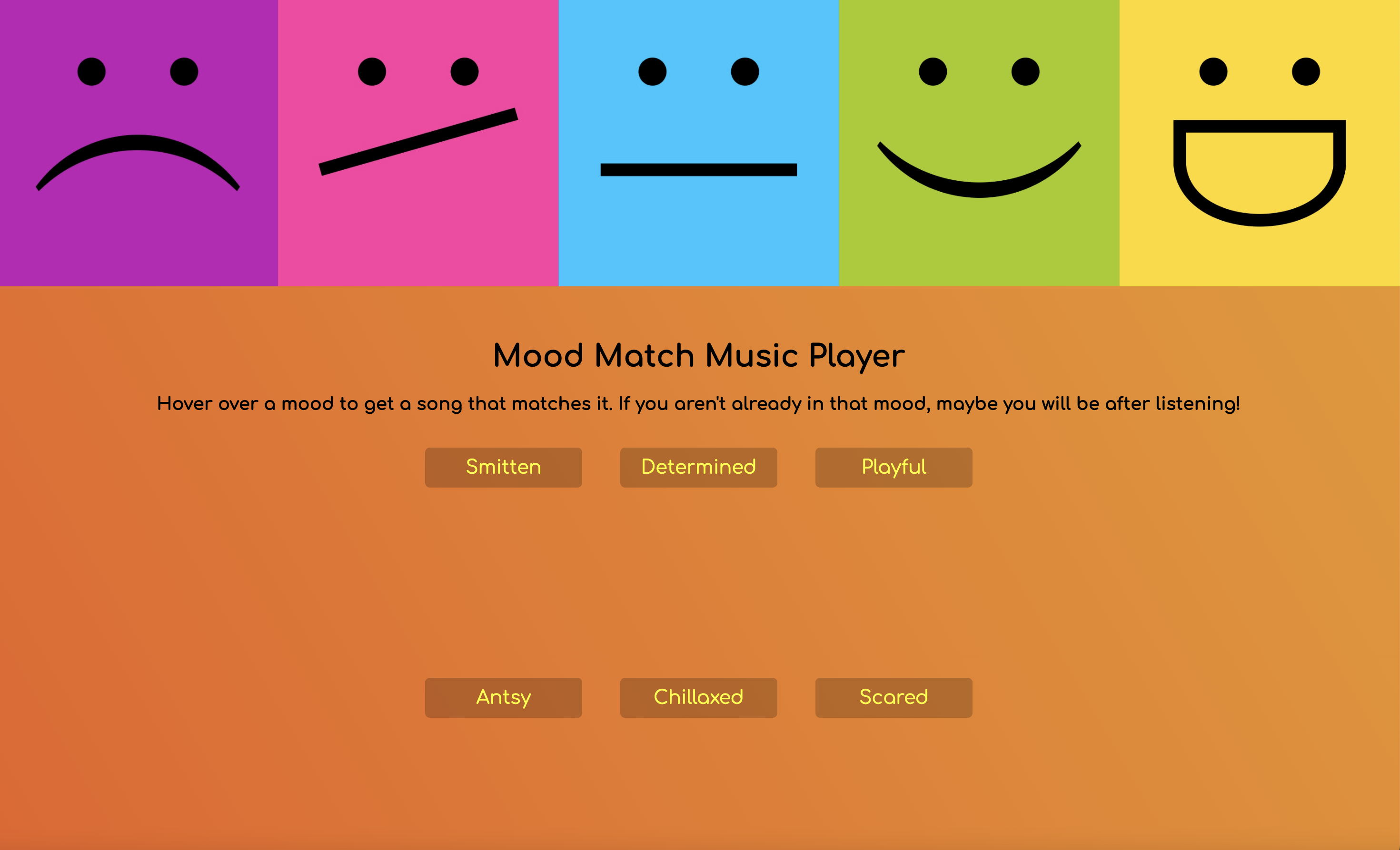 Colorful landing page