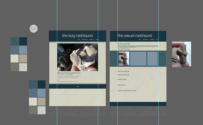 Mockup of website design
