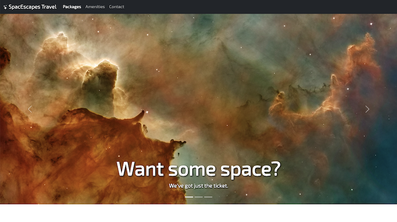 Mockup of website design