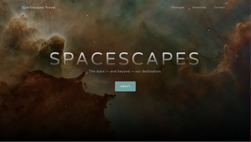 Mockup of website design