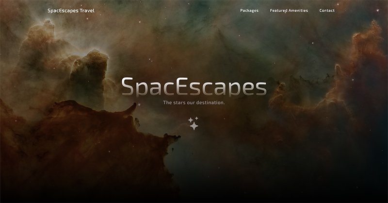 Mockup of website design