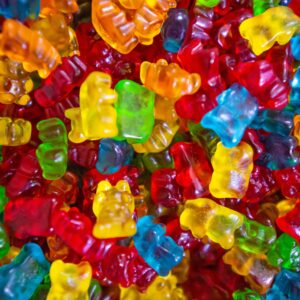 Colorful assortment of gummy bears