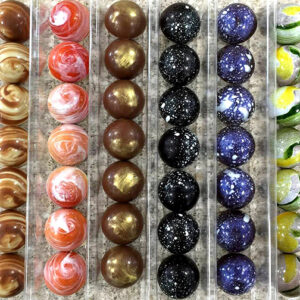 Dark chocolate marble truffle