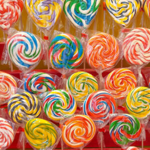 Multicolored lollipops