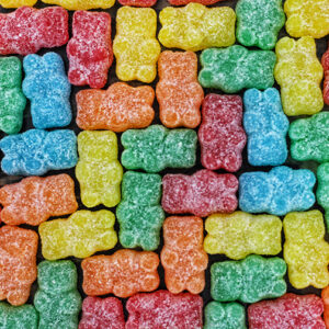Sugar-coated gummy bears