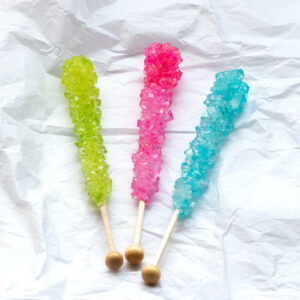 Rock candy on sticks